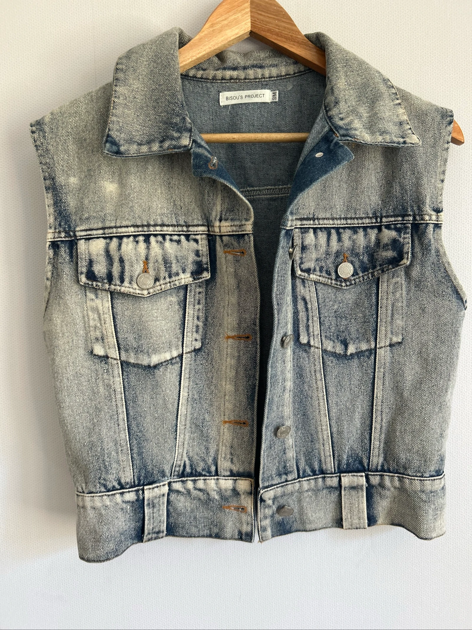Veste en jean sans manches Bisou’s Project - Taille S/M